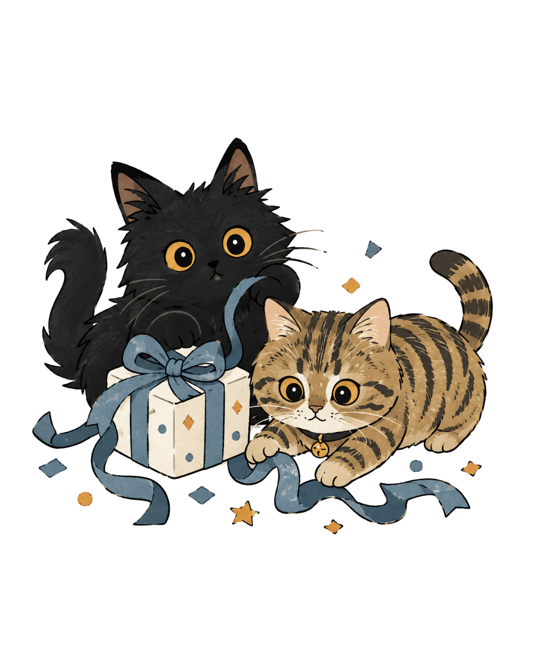 猫たちのイラスト