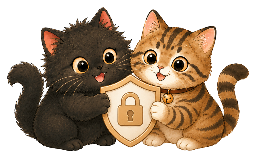 猫たちのイラスト