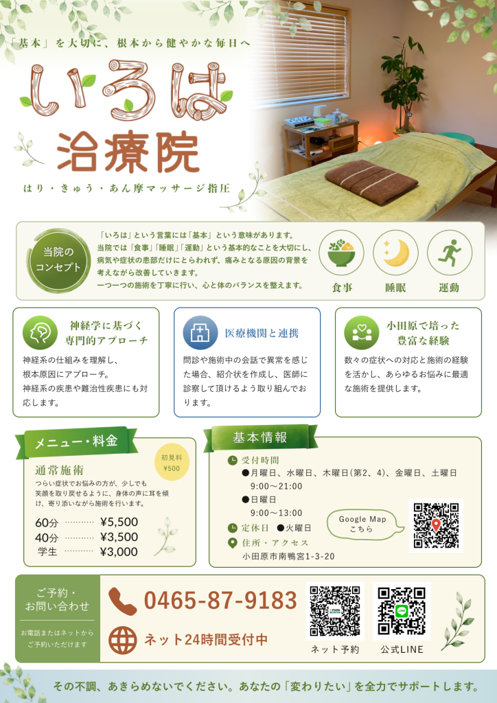 治療院A4フライヤー制作